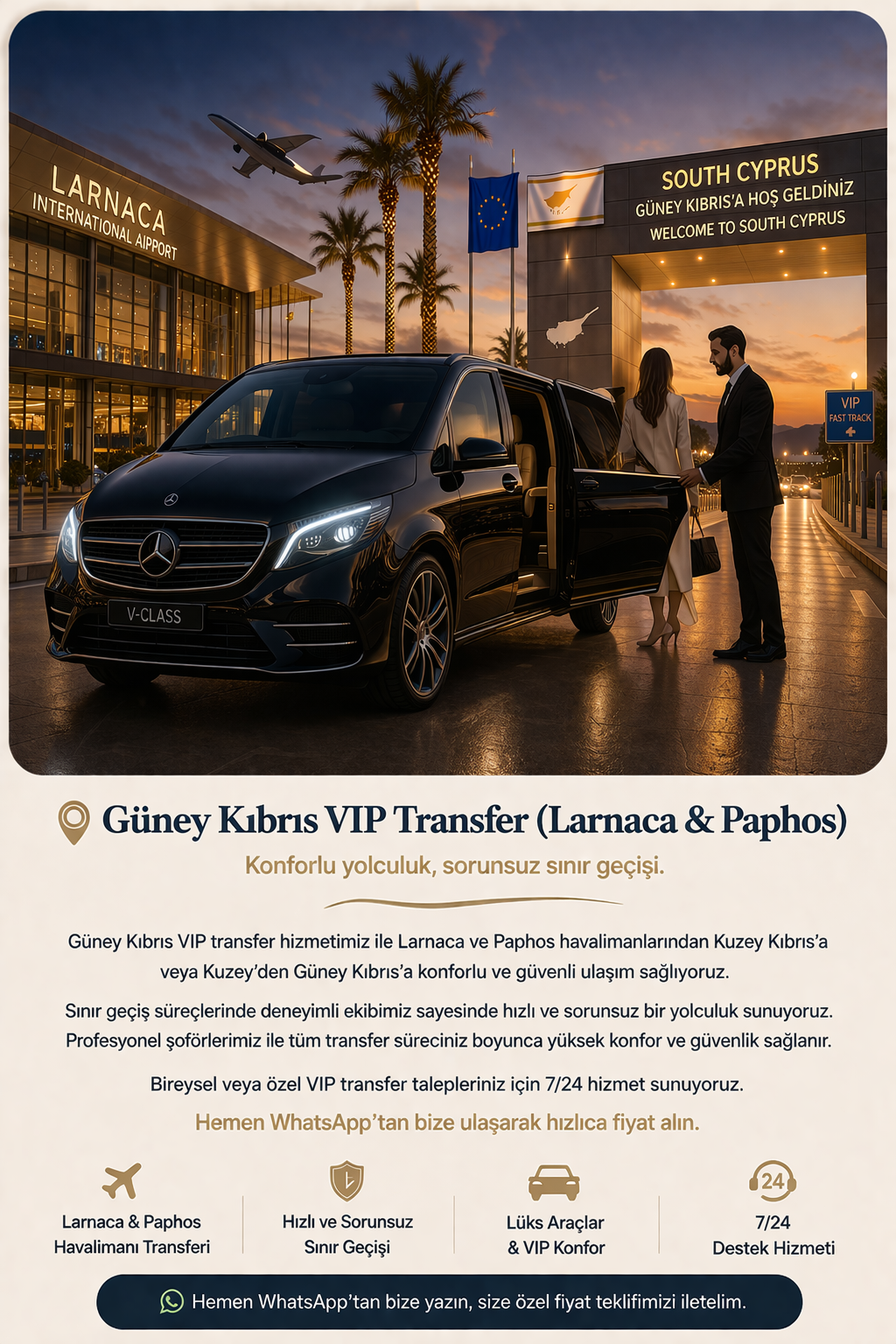 Güney Kıbrıs VIP Transfer (Larnaca & Paphos)